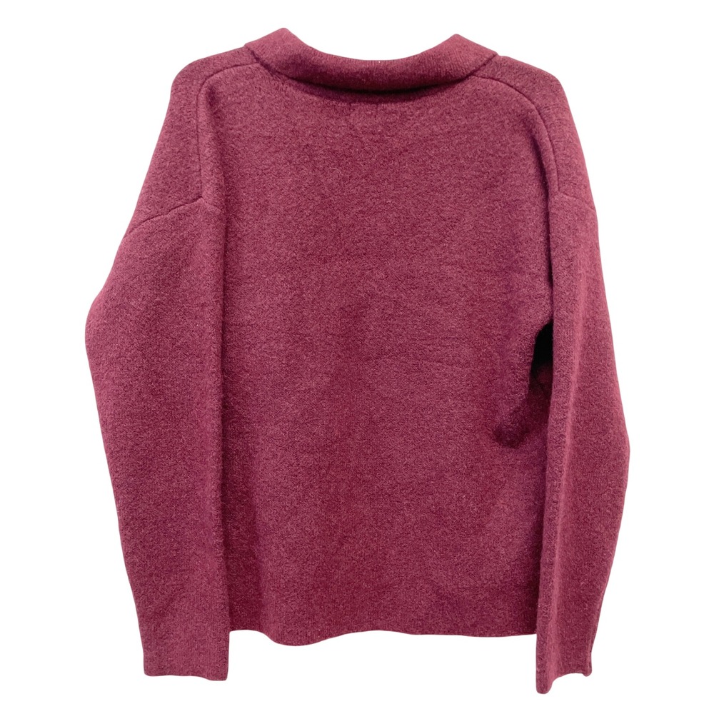 A New Day Women's Burgundy V Neck Collared Pullover Sweater Size Large - Picture 3 of 6